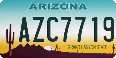 AZ license plate AZC7719