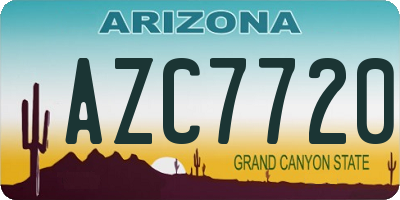 AZ license plate AZC7720