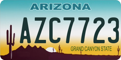 AZ license plate AZC7723