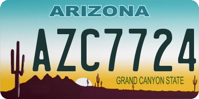 AZ license plate AZC7724