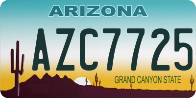 AZ license plate AZC7725
