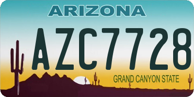 AZ license plate AZC7728