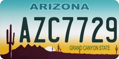AZ license plate AZC7729