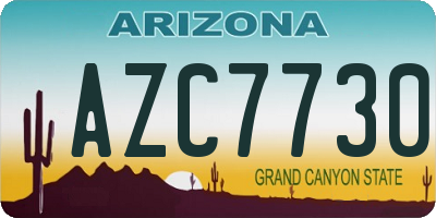 AZ license plate AZC7730