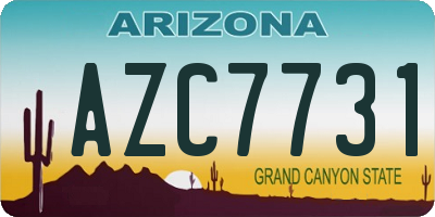 AZ license plate AZC7731
