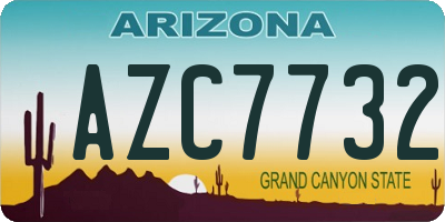 AZ license plate AZC7732
