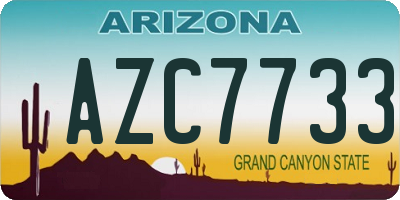 AZ license plate AZC7733