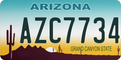 AZ license plate AZC7734