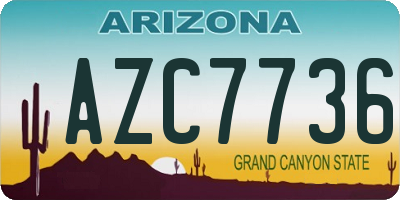 AZ license plate AZC7736