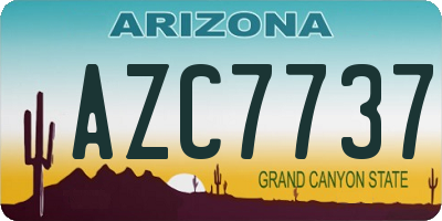 AZ license plate AZC7737