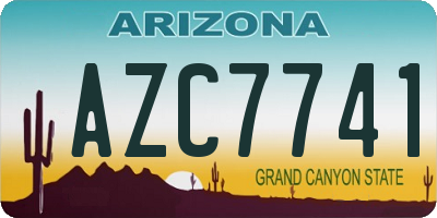 AZ license plate AZC7741