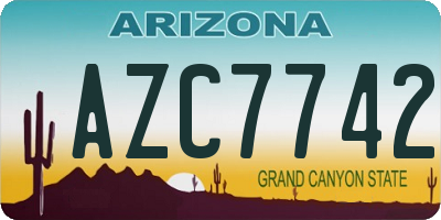 AZ license plate AZC7742