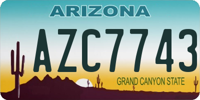 AZ license plate AZC7743