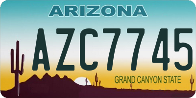AZ license plate AZC7745