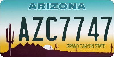 AZ license plate AZC7747
