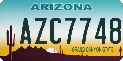 AZ license plate AZC7748