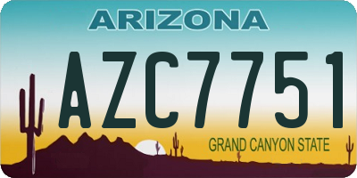 AZ license plate AZC7751