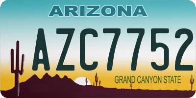 AZ license plate AZC7752
