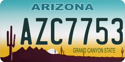 AZ license plate AZC7753