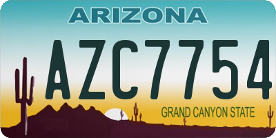 AZ license plate AZC7754