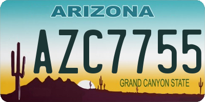 AZ license plate AZC7755