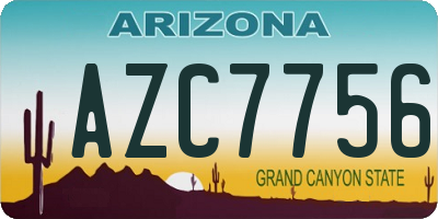 AZ license plate AZC7756