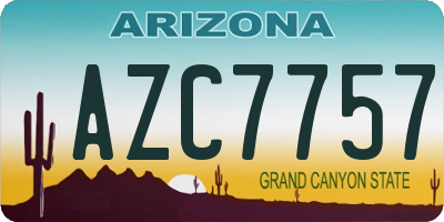 AZ license plate AZC7757