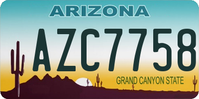AZ license plate AZC7758