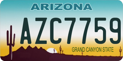AZ license plate AZC7759