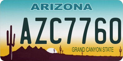 AZ license plate AZC7760