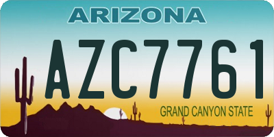 AZ license plate AZC7761