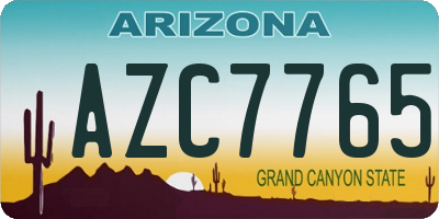 AZ license plate AZC7765