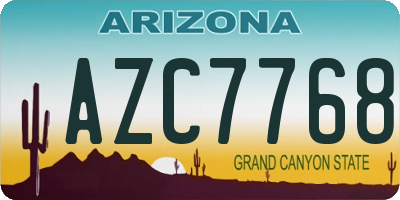 AZ license plate AZC7768