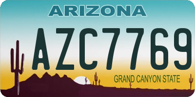 AZ license plate AZC7769