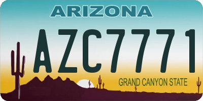 AZ license plate AZC7771