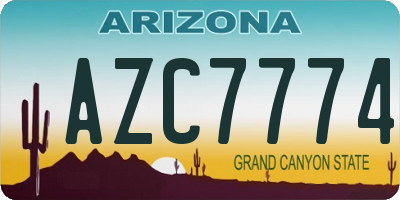 AZ license plate AZC7774