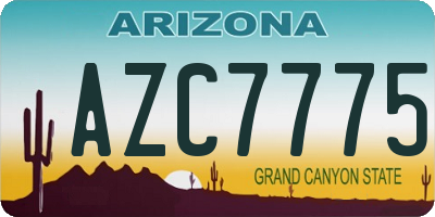 AZ license plate AZC7775