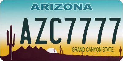 AZ license plate AZC7777
