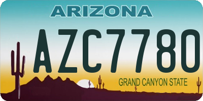 AZ license plate AZC7780