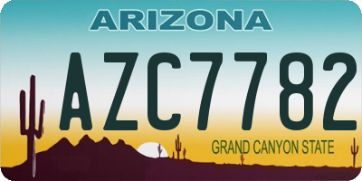 AZ license plate AZC7782