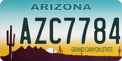 AZ license plate AZC7784