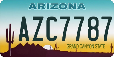 AZ license plate AZC7787