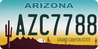 AZ license plate AZC7788