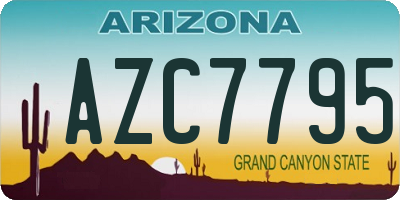 AZ license plate AZC7795