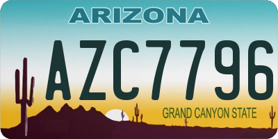 AZ license plate AZC7796