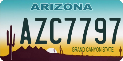 AZ license plate AZC7797