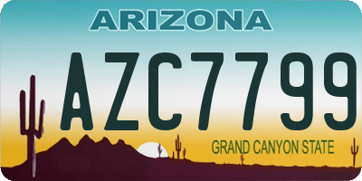 AZ license plate AZC7799