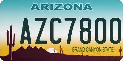 AZ license plate AZC7800
