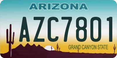AZ license plate AZC7801