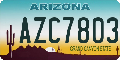 AZ license plate AZC7803
